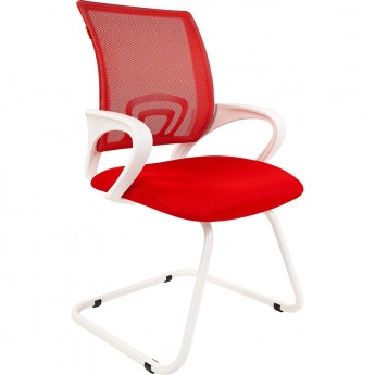 Кресло для посетителя CHAIRMAN 696 V WHITE красный